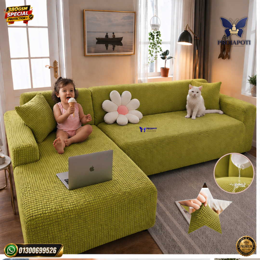 Sofa cover (1) HoneyComb Sofa Cover Olive Colour - Image 1