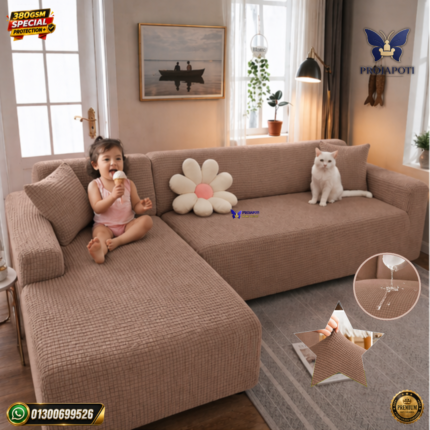HoneyComb Sofa Cover Milk Coffee