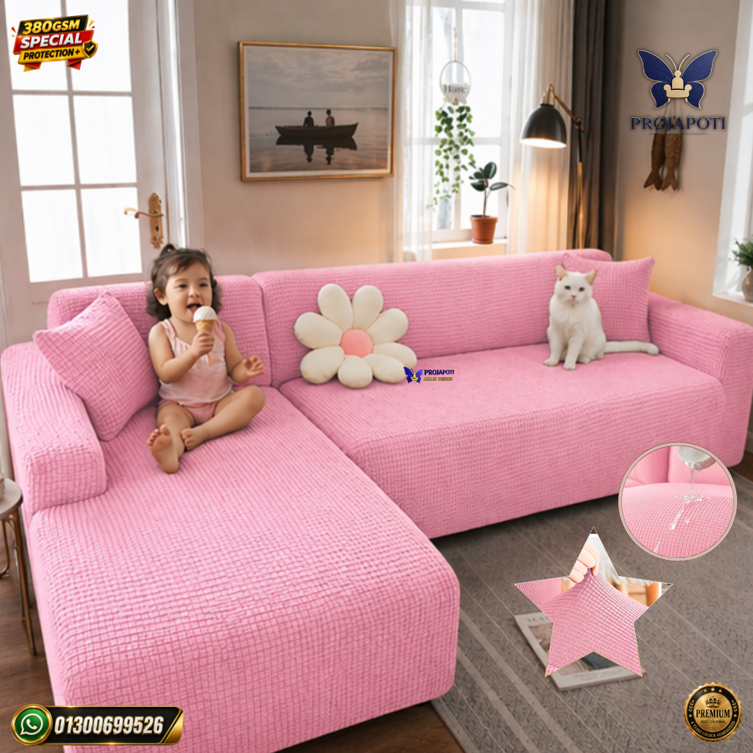 Sofa cover (13) HoneyComb Sofa Cover Bubblegum Pink - Image 1