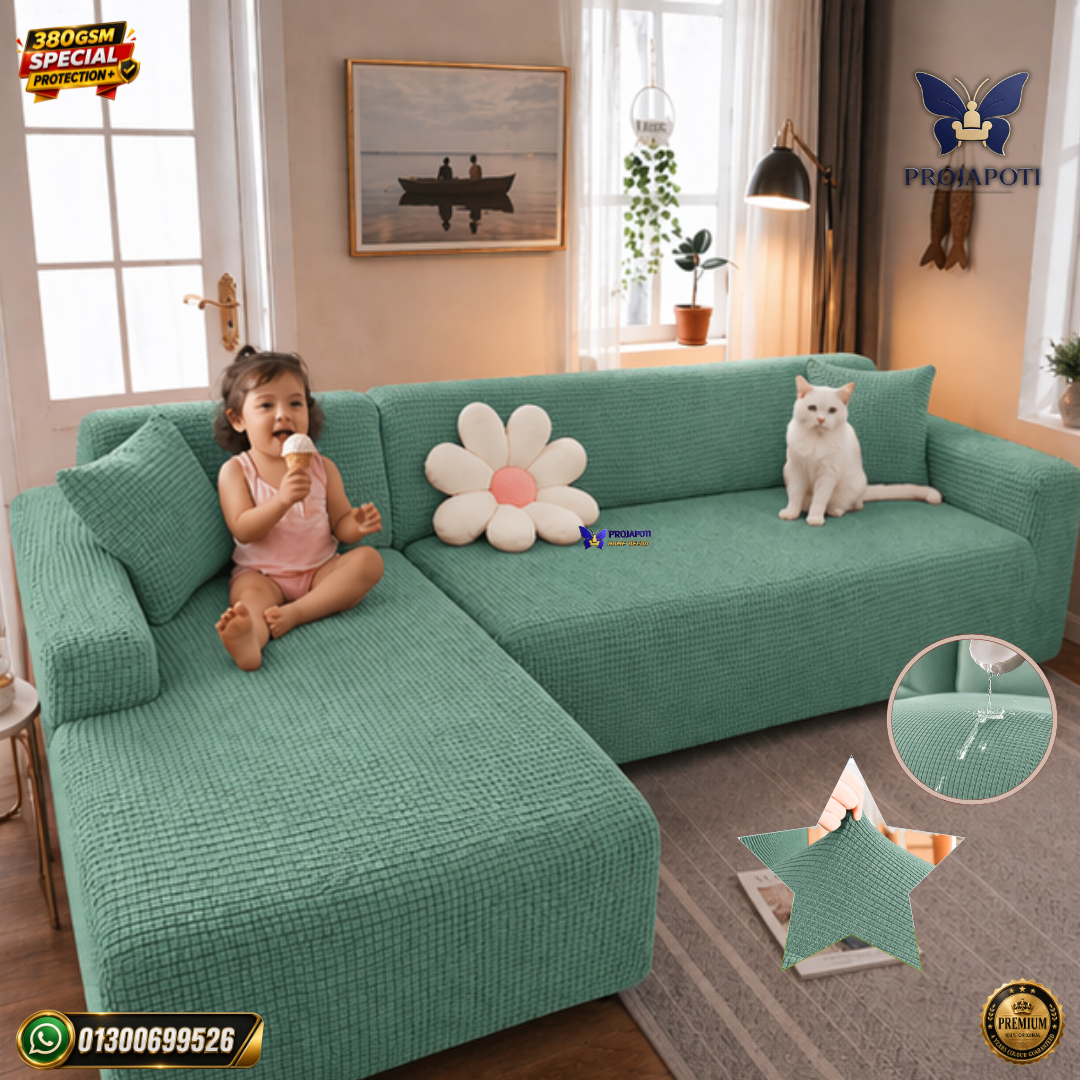 Sofa cover (14) HoneyComb Sofa Cover Mint Green - Image 1