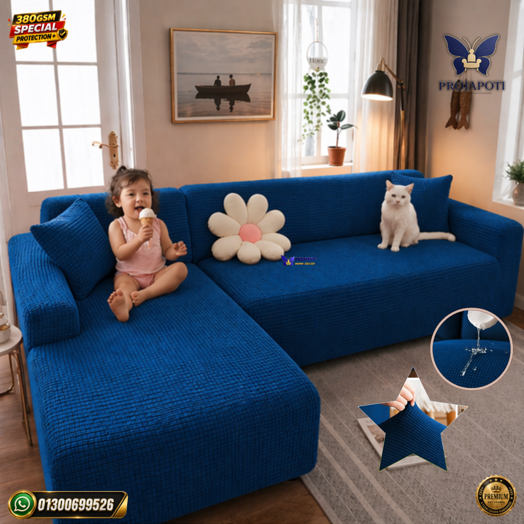 Sofa cover (4) HoneyComb Sofa Cover Petrol Blue - Image 1