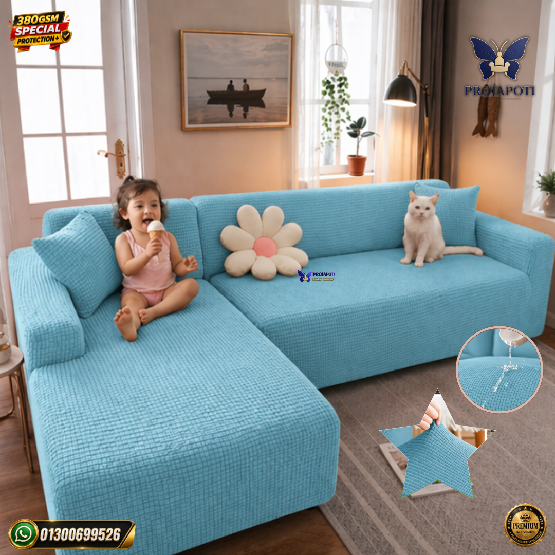 Sofa cover (8) HoneyComb Sofa Cover Sky Paste - Image 1