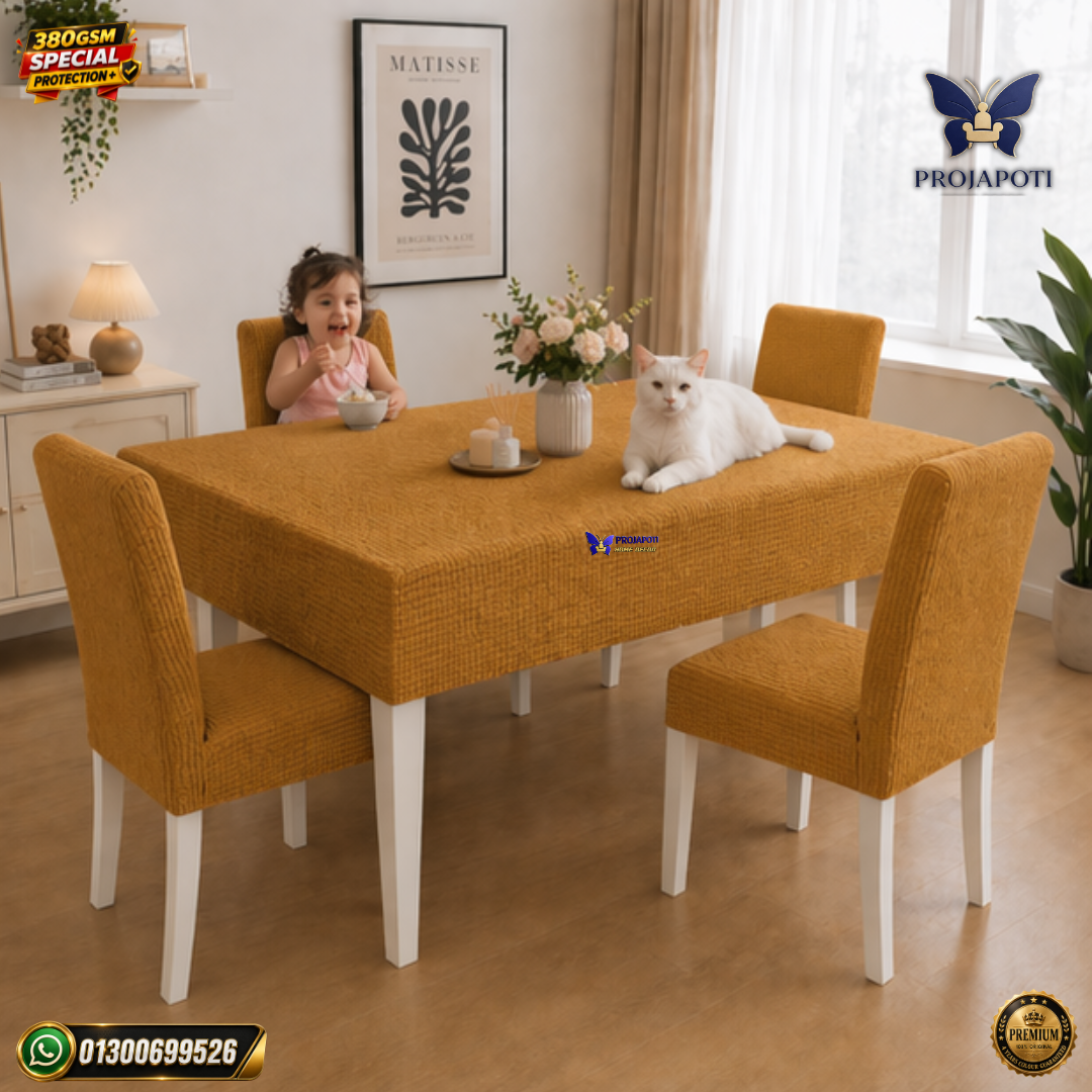 chair cover (12) HoneyComb Chair Cover Golden - Image 1