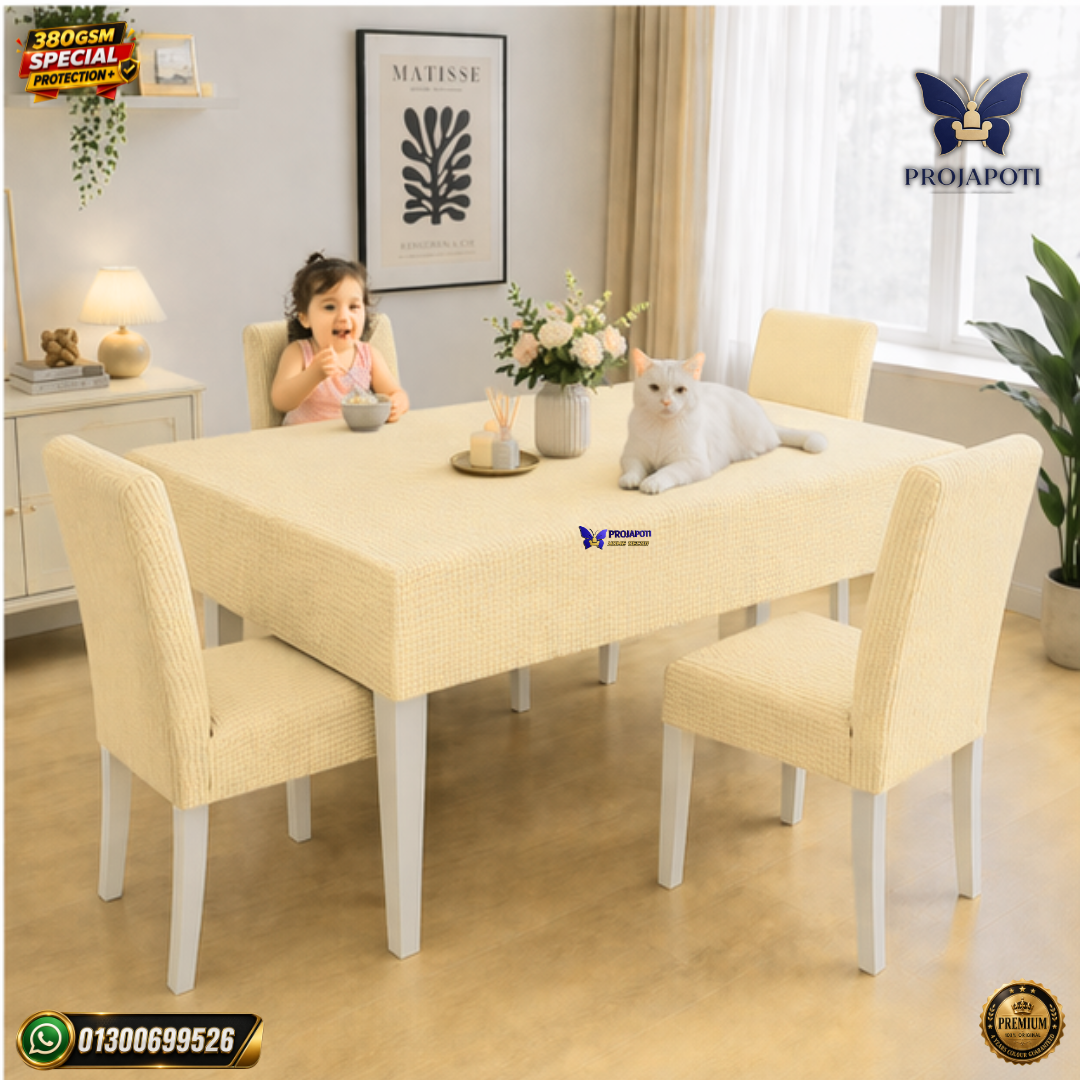 chair cover (13) HoneyComb Chair Cover Cream Colour - Image 1